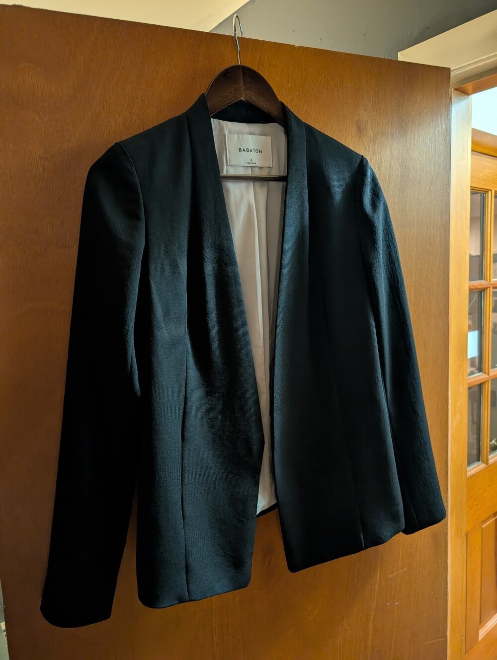 Babaton Black Open-Front Shawl Collar Blazer - Size 6